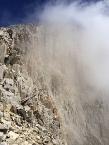 Whitney through the clouds