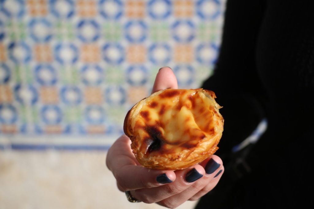 pastel de nata in lisbon, portugal