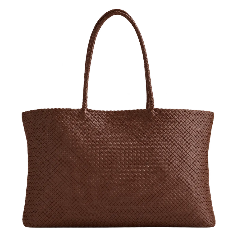 Quince Italian Leather Handwoven Tote