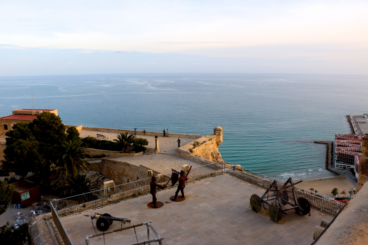 view of the ocean from the castle