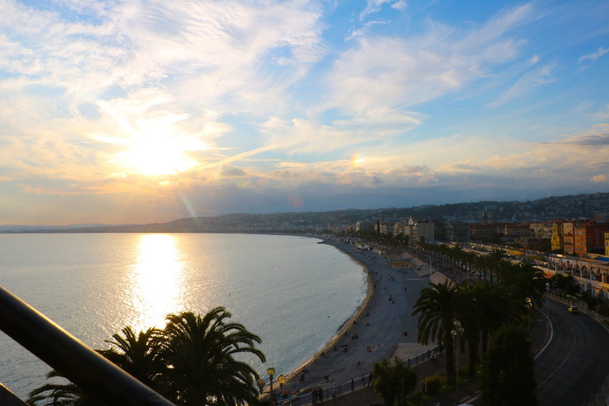 Sunset along the coast        