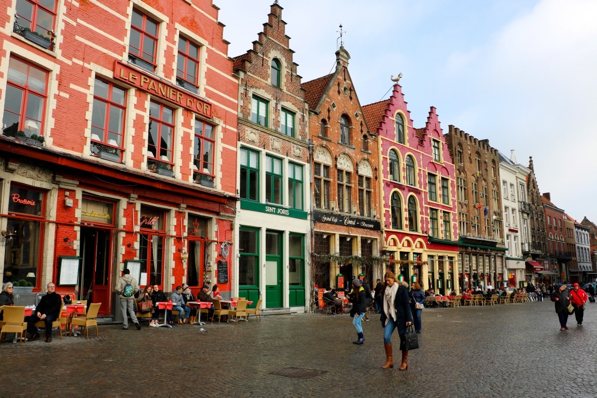 colorful buildings that line the street in Markt Square
